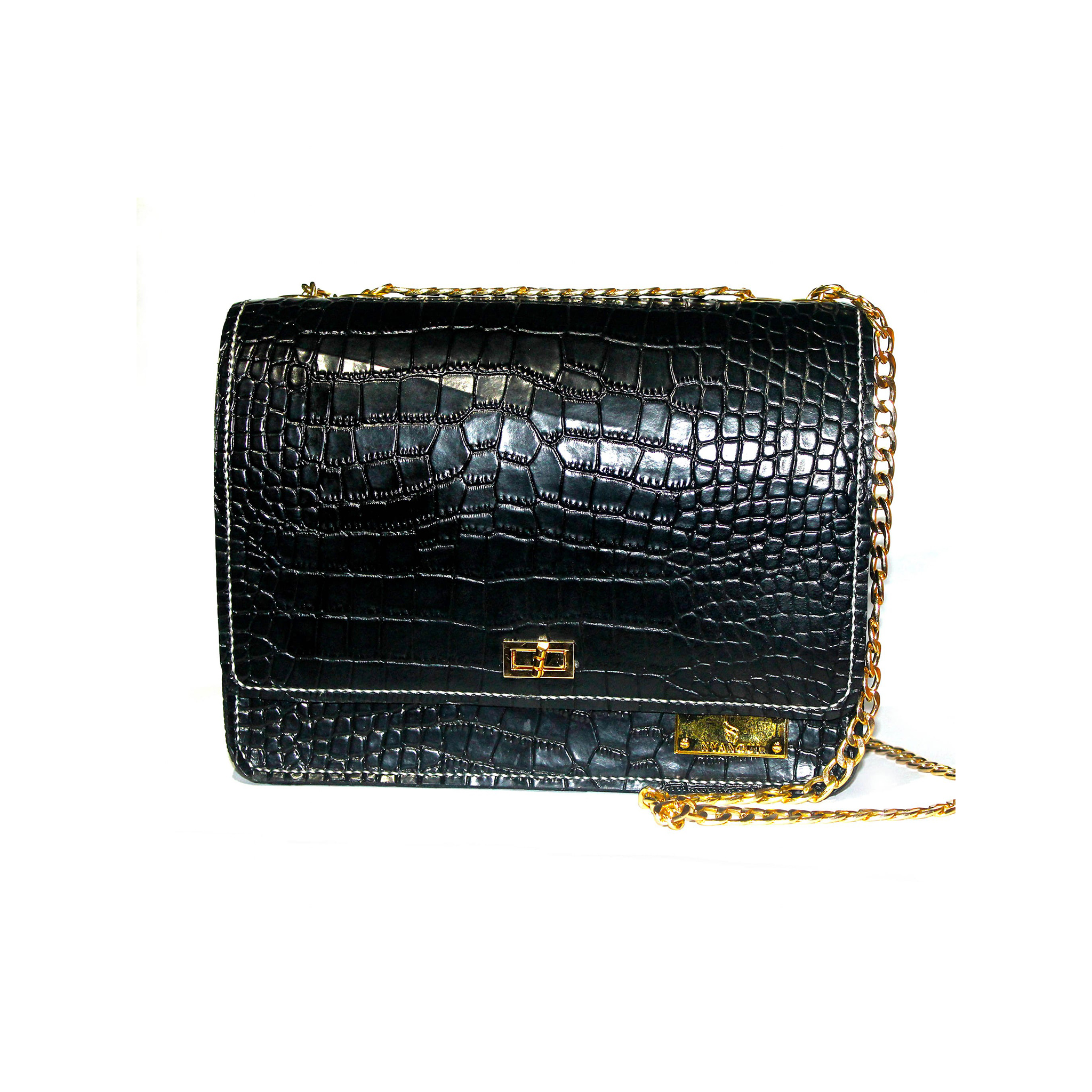Leather Bag with African Motif